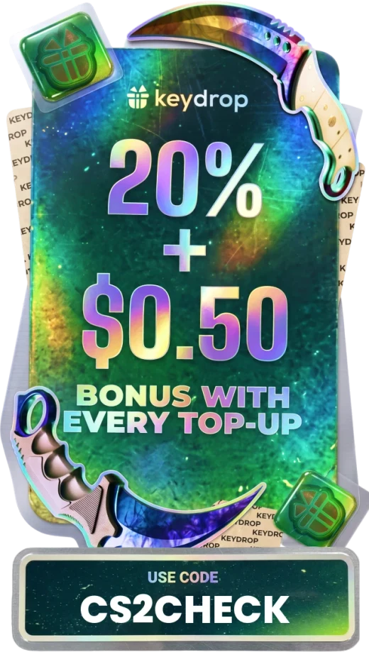 Key-Drop: 20% plus $0.50 bonus with a top-up, use code CS2CHECK (advertisement)