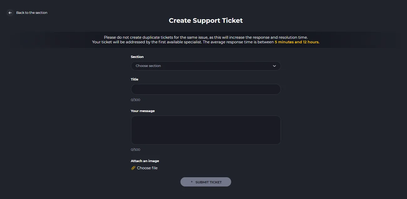 Farmskins: Support ticket form