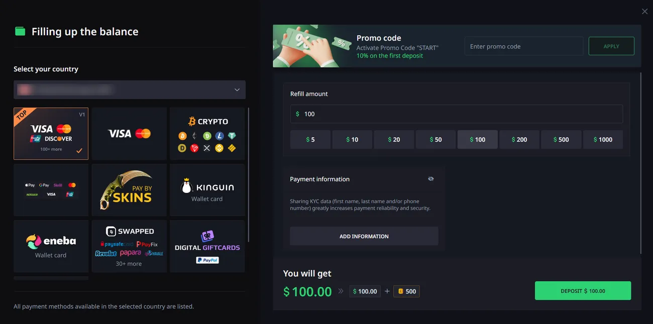 Hellcase: Cashier: promo START, 10%