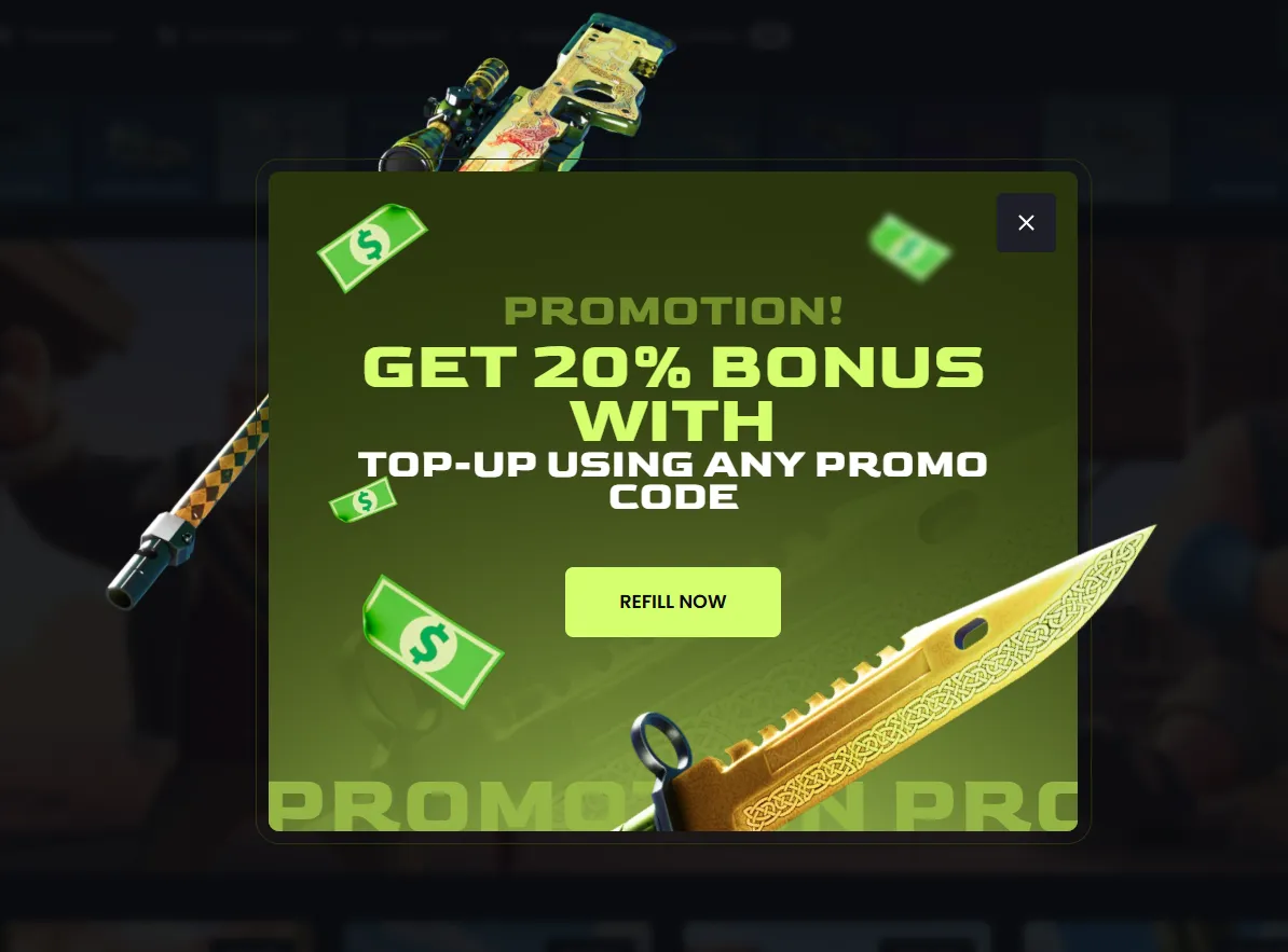 Key-Drop: Top-up promotion